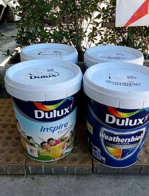 Big tank of house paint, closed for business, reduced price