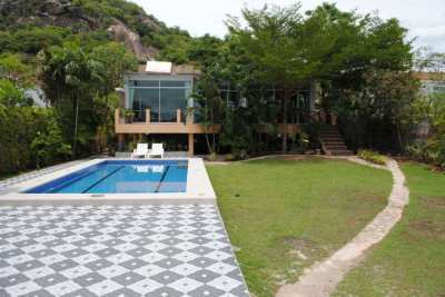 Contemporary modern lake view pool villa Hua hin for sale