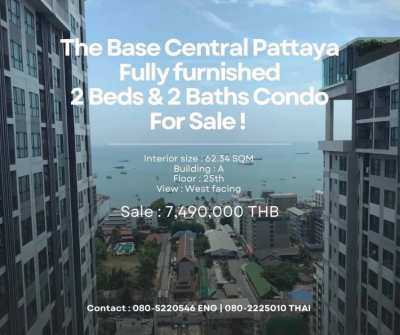 The Base Central Pattaya. Fully furnished 2 Bedrooms