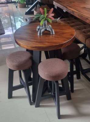 DISCOUNTED NEW INDUSTRIAL ACACIA HARDWOOD DINING SETTING