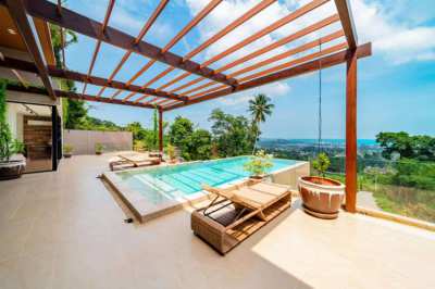 For sale somptuous sea view 3 bedroom villa in Chaweng hills Koh Samui