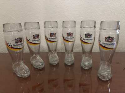 Rastas boot glass, Bier glasses 6 pieces 0,5 ltr Weihenstephan Germany