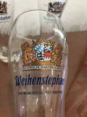 Weizenbier Glas 0,5 Liter, Weihenstephan 6 Bier glasses 
