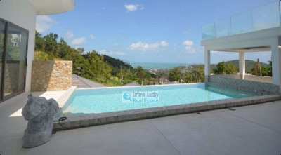 For sale brand new 5 bedroom sea view villa in Bophut Koh Samui 