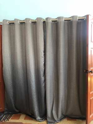 Curtains 2 pieces 2.20m x 1.40m gray, opaque.Free Shipping