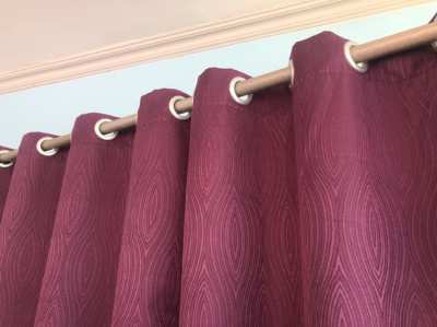 2 Curtains with eyelets, purple ,opaque 2.20m x 1.33m..Free Shipping