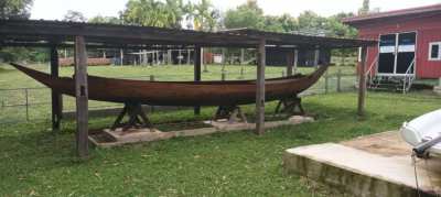 Original Hand Carved Thai River Boat