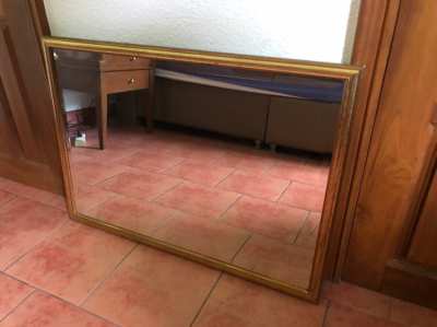 Wall mirror with golden frame, mirror , Rectangular mirror
