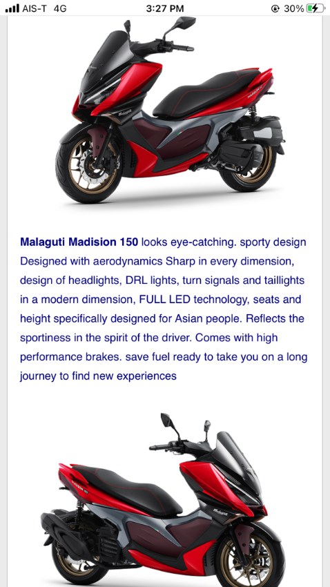 2022 MALAGUTI MADISON 150   Engine: 150cc 