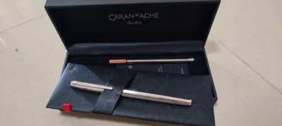 Genuine Caran D'Ache Geneva Ballpoint Pen with spare ink and box