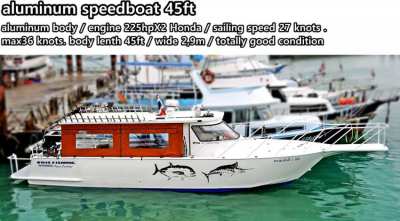 quick sale speed boat 45ft aluminum Honda 225hp