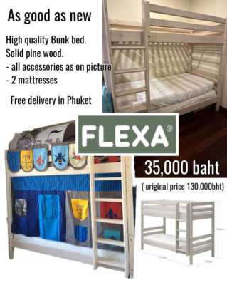 Solid Wooden Bunk Bed (brand: Flexa)