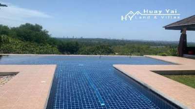 #3354 Extensive Hillside pool house on 4 rai. Stunning westerly views