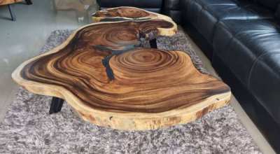  New Solid acacia log coffee table unique and beautiful amazing center