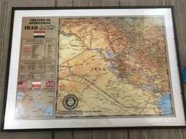 Large Framed Iraq Escape Map
