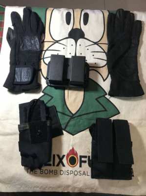 Tactical Pouches and Gloves USED Good condition