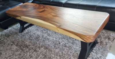 NEW ACACIA COFFEE TABLE SOLID  ACACIA ROUNDED EDGES 