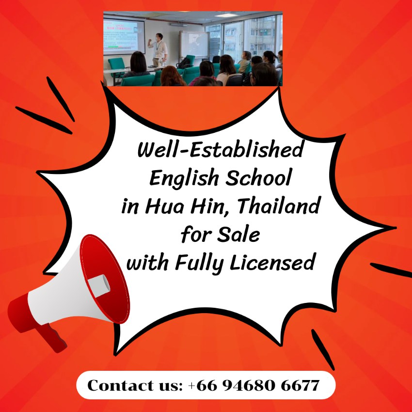 English School in Hua Hin,Thailand for sale with Fully licensed