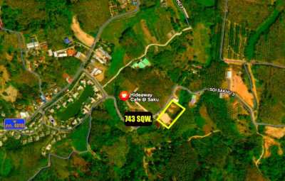 2972 sqm size of land plot 2.16 km to Naithon Beach Phuket For Sale 