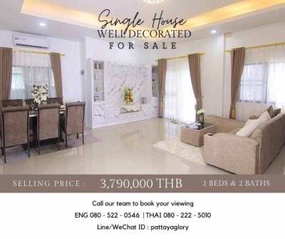 Single House For Sale 3,790,000 THB !  House comes fully furnished. 