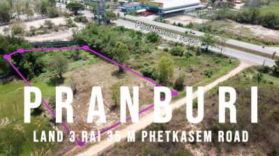Land 3 rai in Pranburi  (4800 m² ) 35 m from Phetkasem road