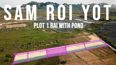Plot 1 rai with pond in Sam roi yot (1600 m²)