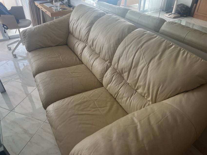Free cream leather sofa 