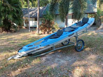 Kayak double with bike trailer