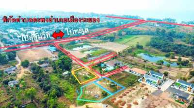 3 land plots -  1 km from Mae Ramphueng beach. From 400 sqm land!