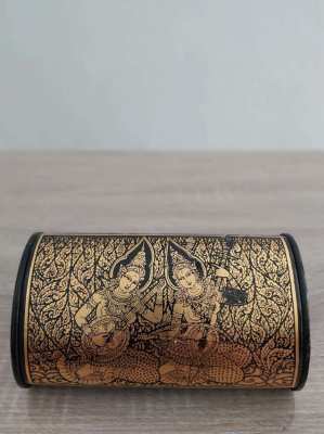 Thai traditional design Jewelry/trinket box red celvet lining