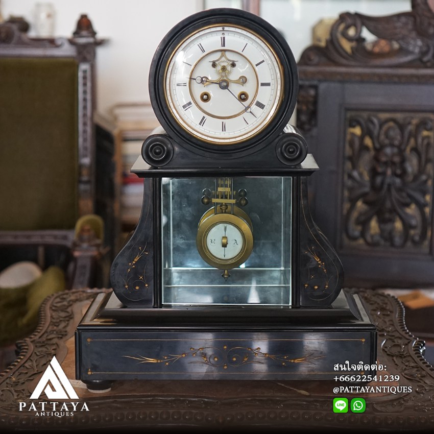 Antique Napoleon III marble mantel clock