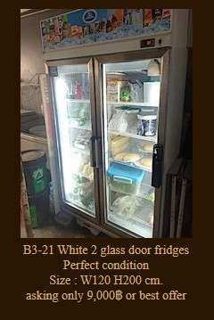 White 2 glass door fridges