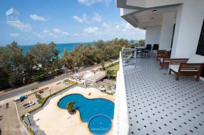 Spacious beach condo with a very large and lovely balcony