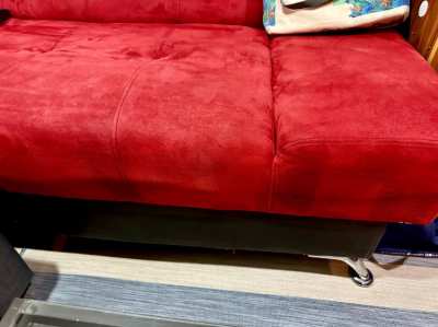 living room couch (red) - used over 2 years 