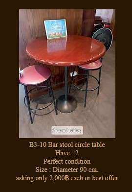 Bar stool circle table