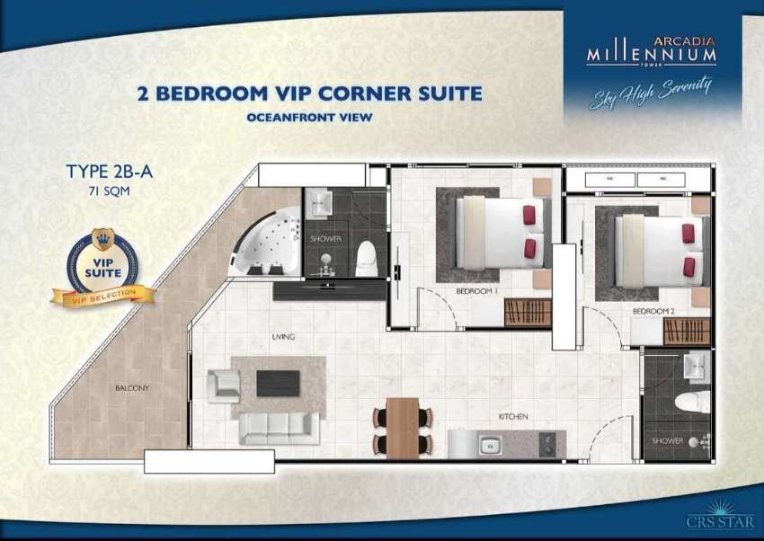 Arcadia Millenium 71 qm Vip condo 30th floor special offer for 1 week